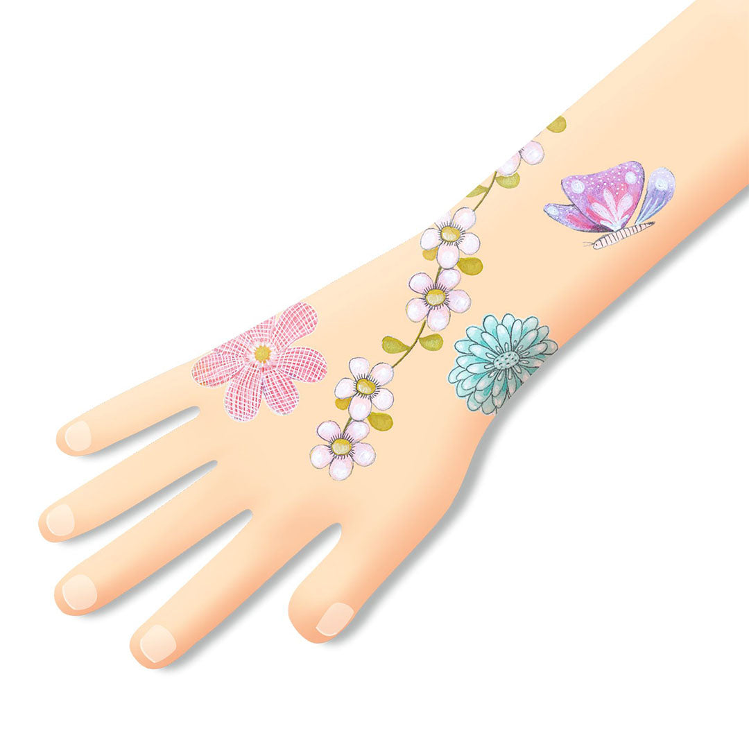 djeco tatouages ​​​​à paillettes - fleurs sauvages