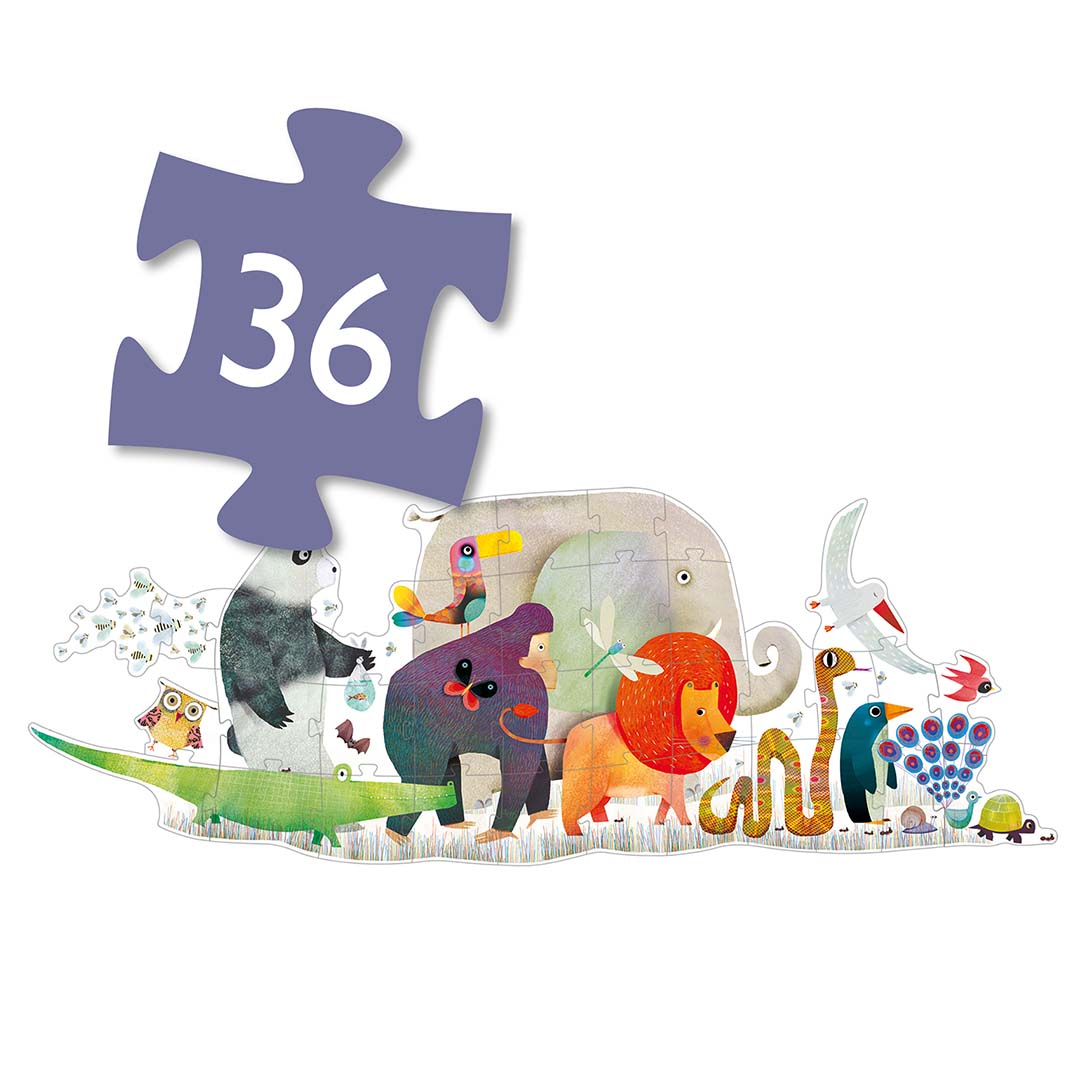 djeco grote puzzel dierenparade (36st) | DJ07171 | 3