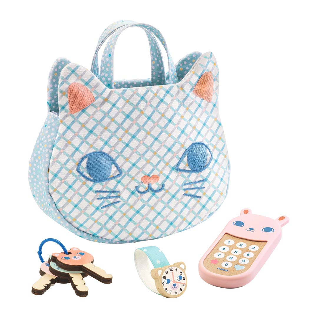 djeco sac à main avec accessoires chat