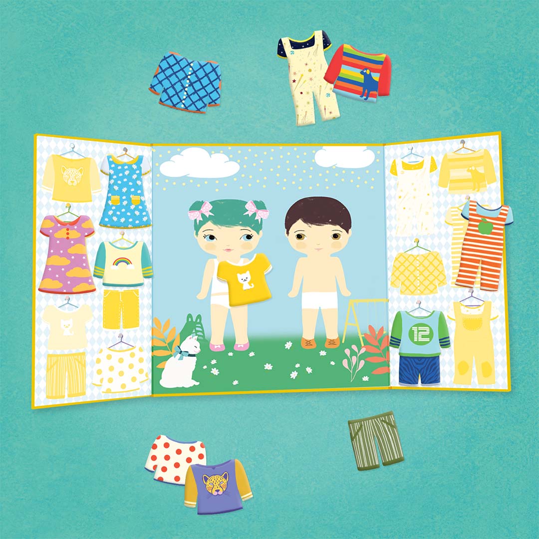 djeco herbruikbare stickers kleding - 14st