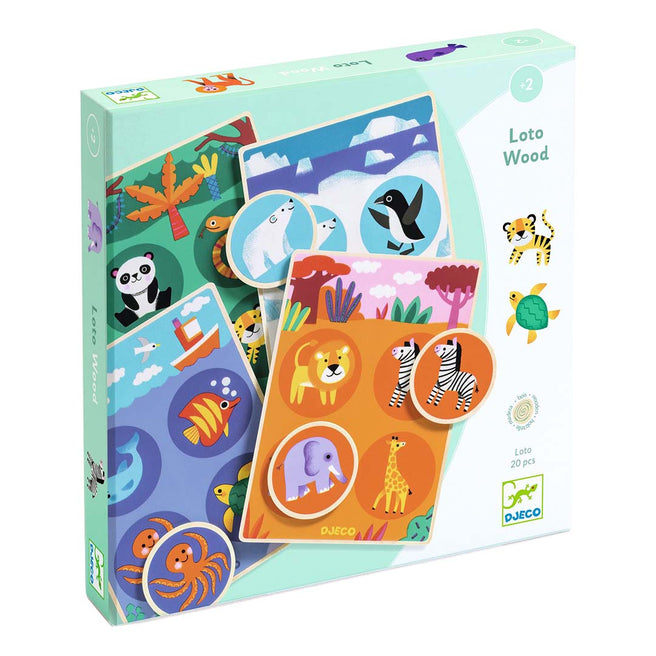 djeco bingo en bois animaux