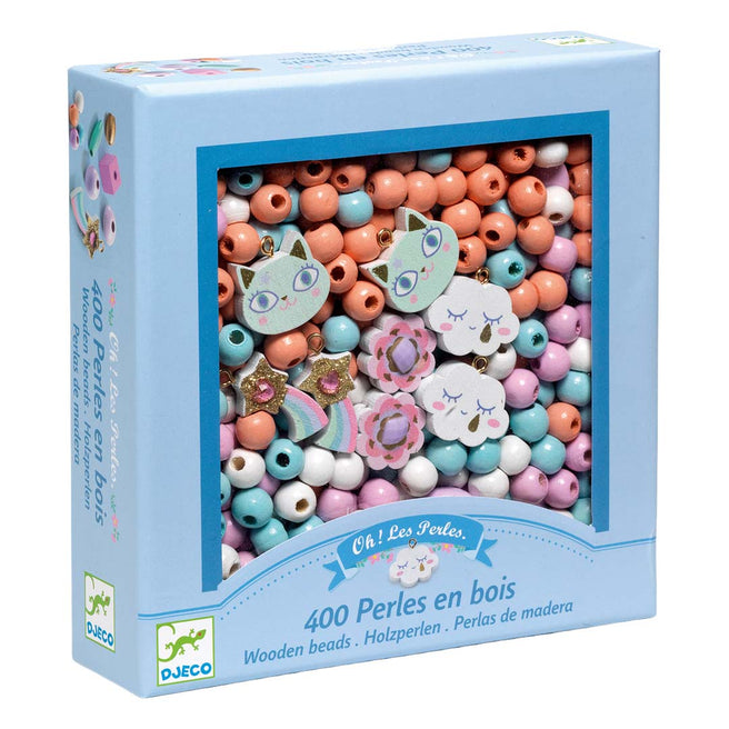 djeco perles en bois - arc-en-ciel