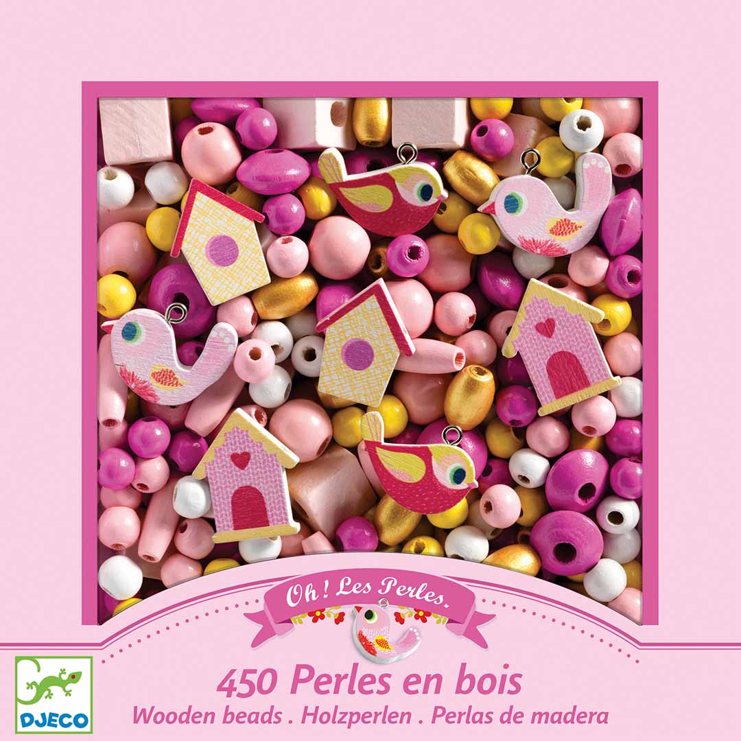 djeco perles en bois - oiseaux