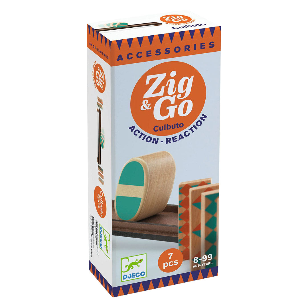 djeco jeu de réaction en chaîne zig & go - culbuto - 7 pcs