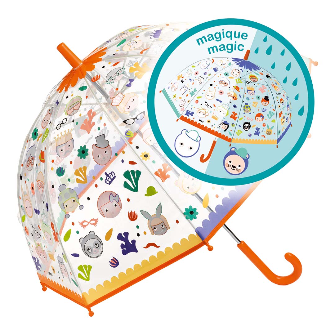 djeco parapluie pour enfants couleurs magiques - visages
