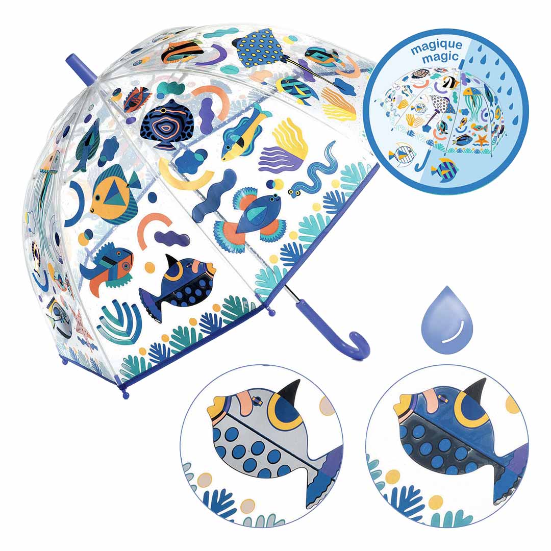 djeco kinderparaplu magische kleuren - vissen | DD04710 | 2