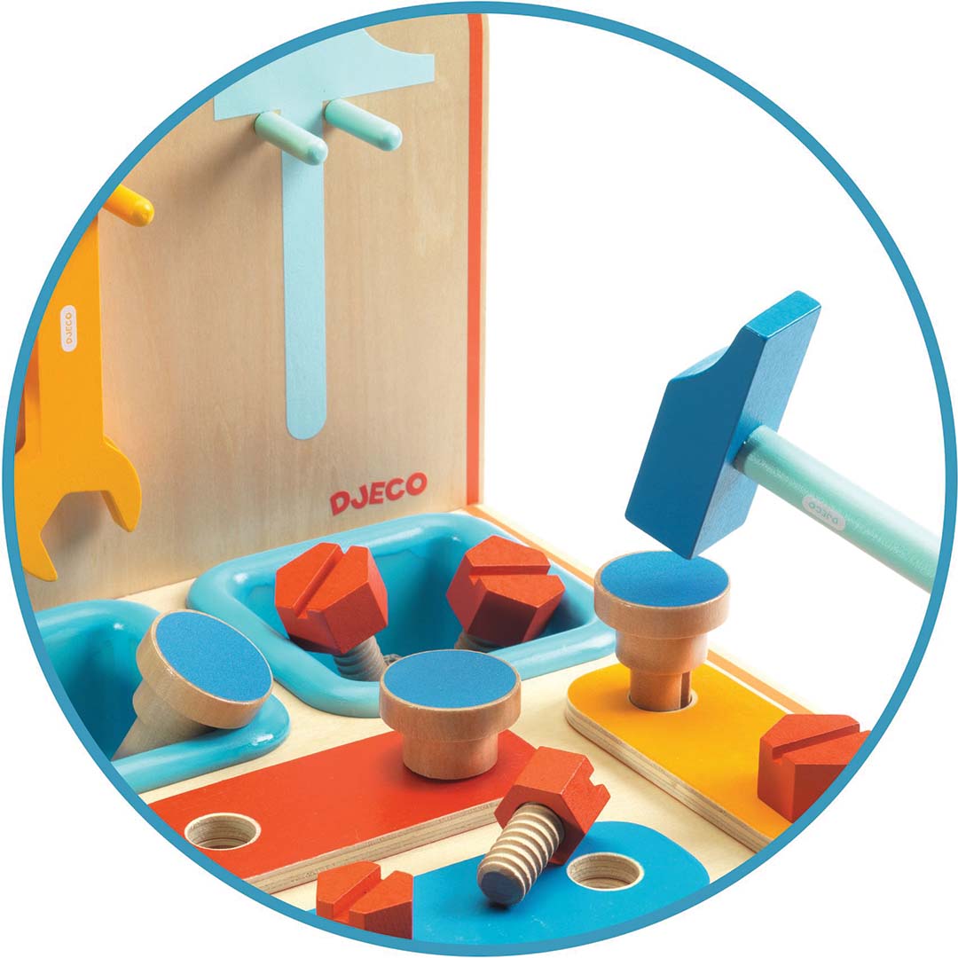 djeco établi pour enfants modèle de table bricotoo - 18 pièces