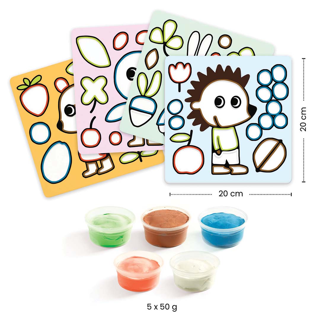 djeco kleuren met klei - naughty garden friends | DJ00959 | 3
