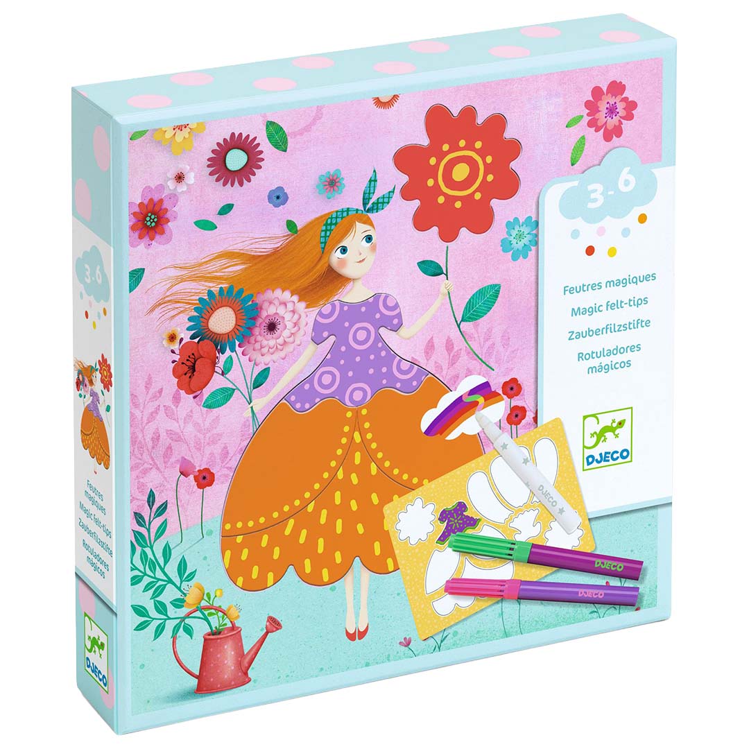 djeco set de coloriage marie feutres magiques