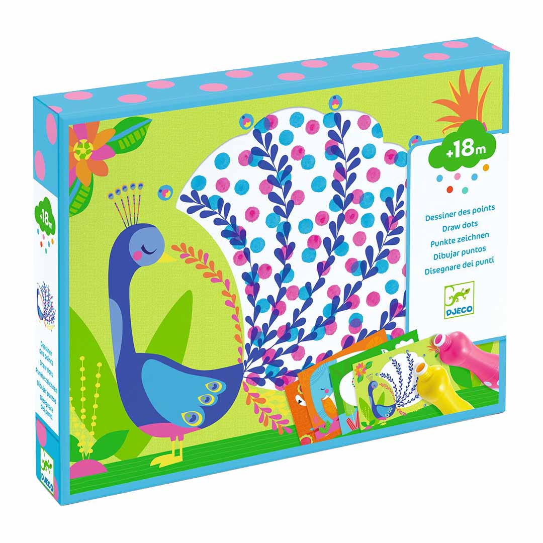 djeco set de coloriage dessiner avec des points