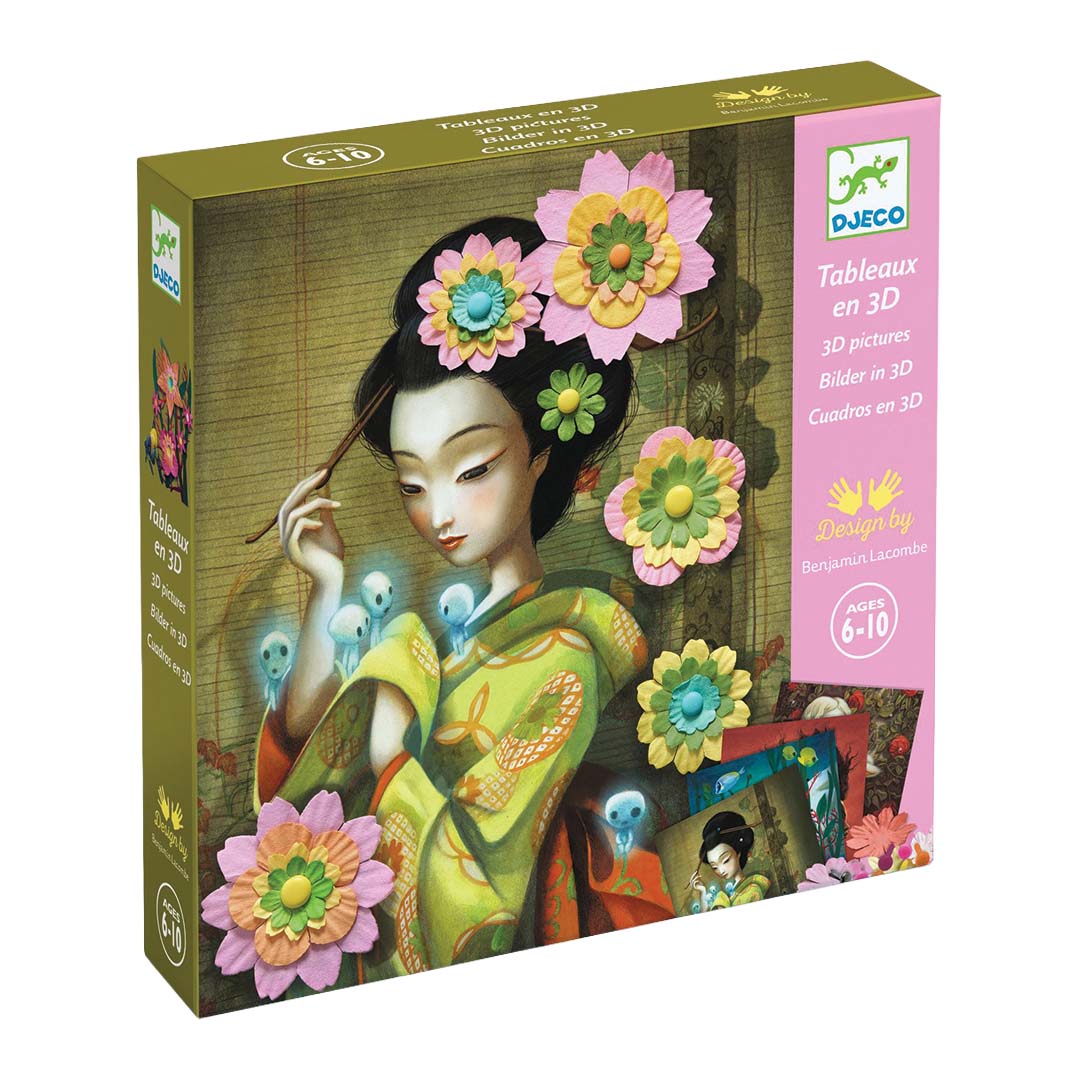 djeco coffret créatif tableaux 3D rock 'n roses