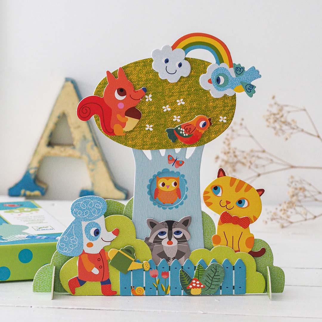 djeco coffret créatif collage 3D - amis du jardin