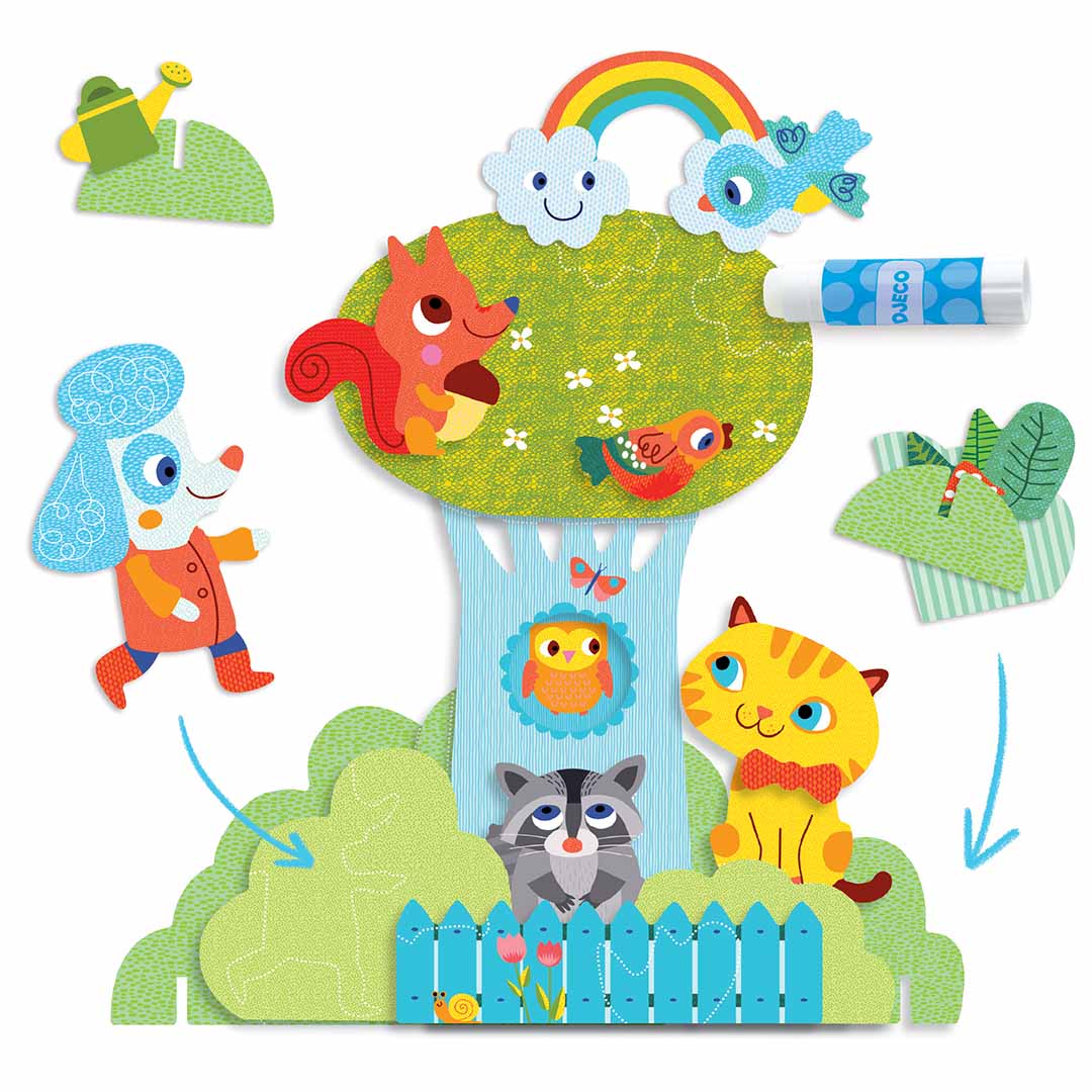 djeco coffret créatif collage 3D - amis du jardin