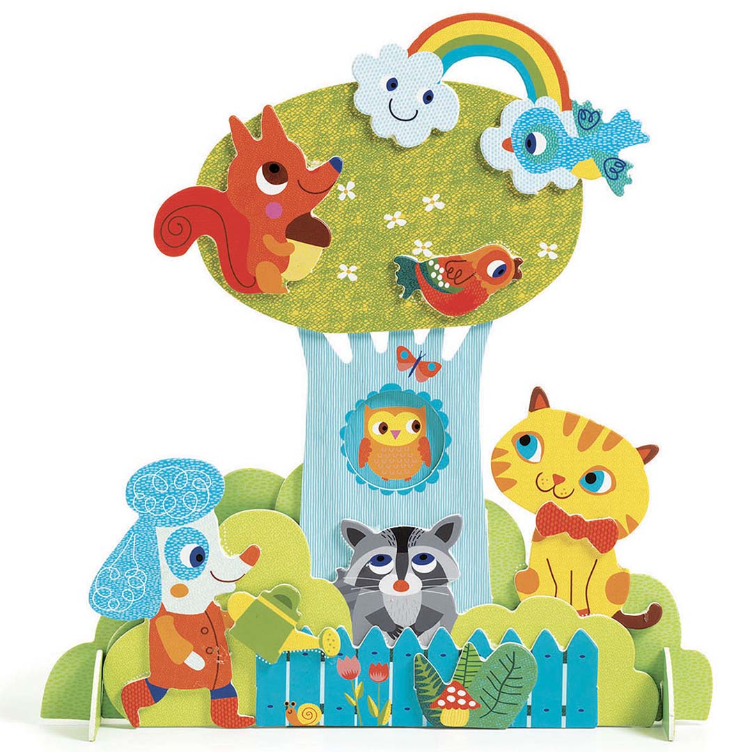 djeco coffret créatif collage 3D - amis du jardin