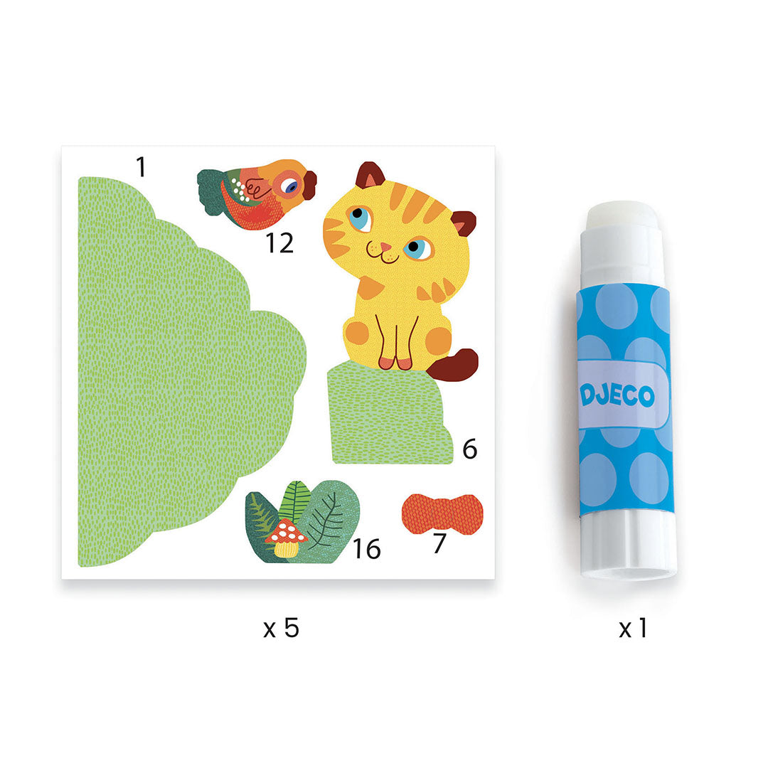 djeco coffret créatif collage 3D - amis du jardin