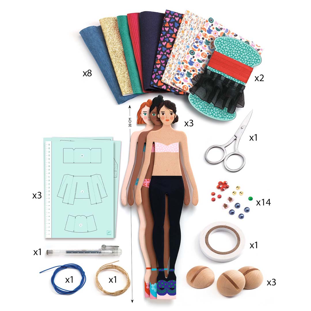 djeco knutselset aankleedpoppen fashion by marie | DJ09335 | 3