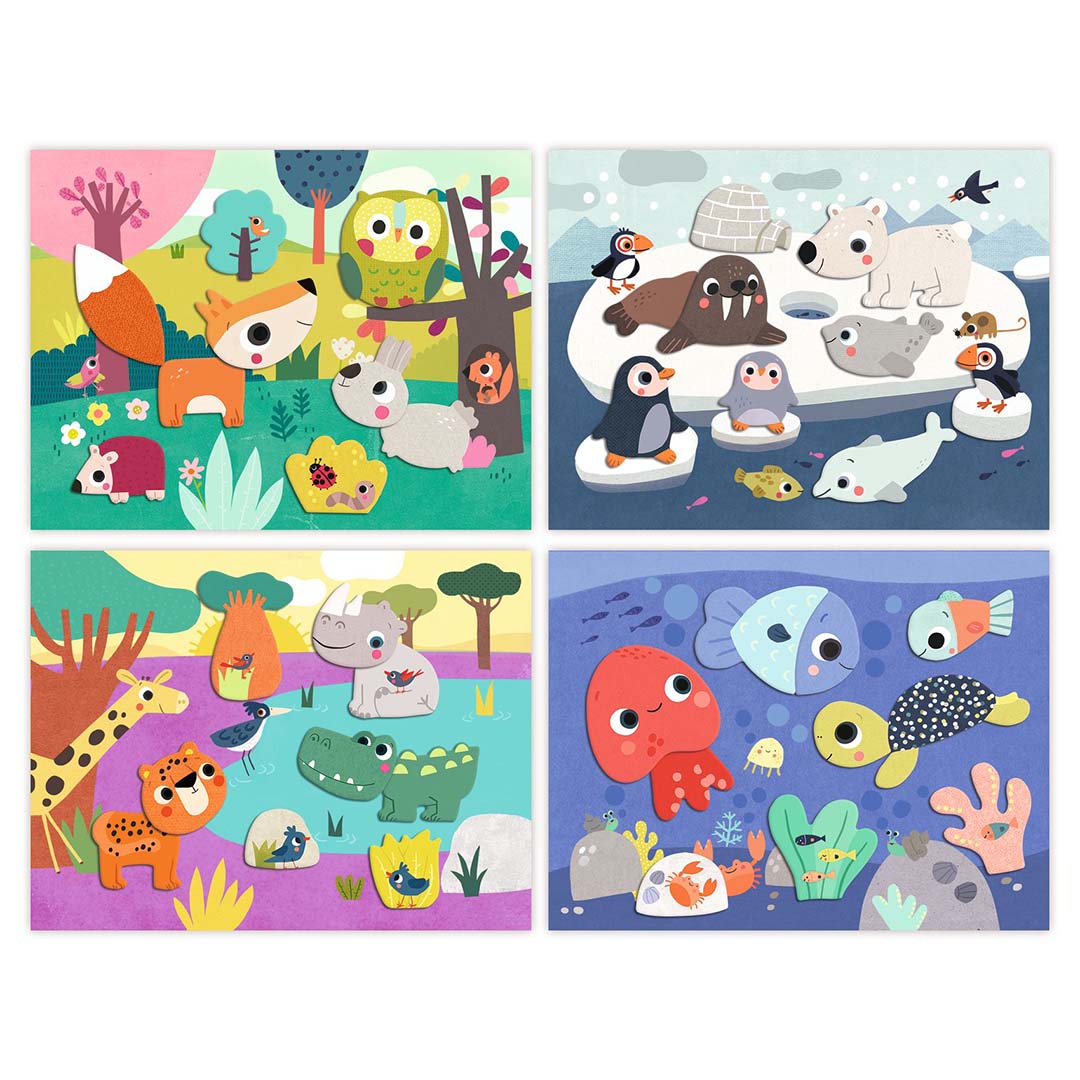 djeco knutselset collage dierenvrienden