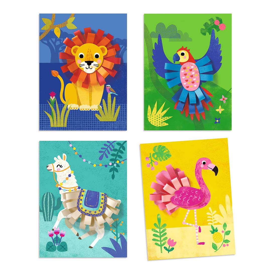 djeco knutselset collage papier - wilde dieren | DJ09868 | 1