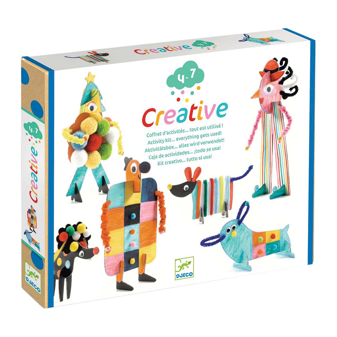 djeco knutselset creative punch out box - buddies and doggies | DJ00956 | 0