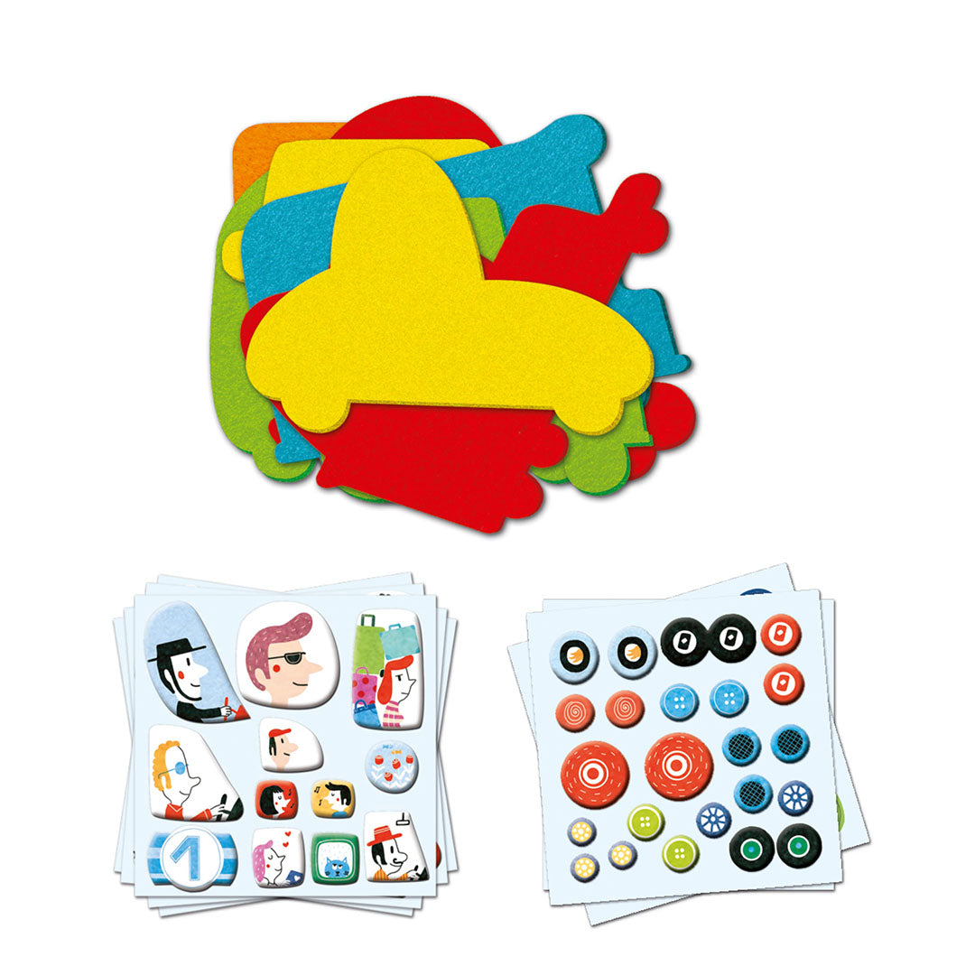 djeco knutselset creëren met stickers - auto's | DJ09051 | 2