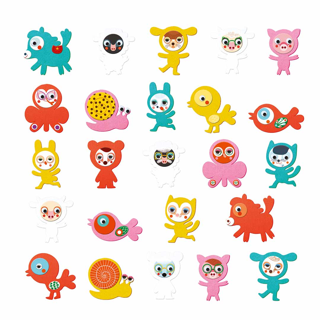 djeco knutselset creëren met stickers - dieren | DJ09050 | 1