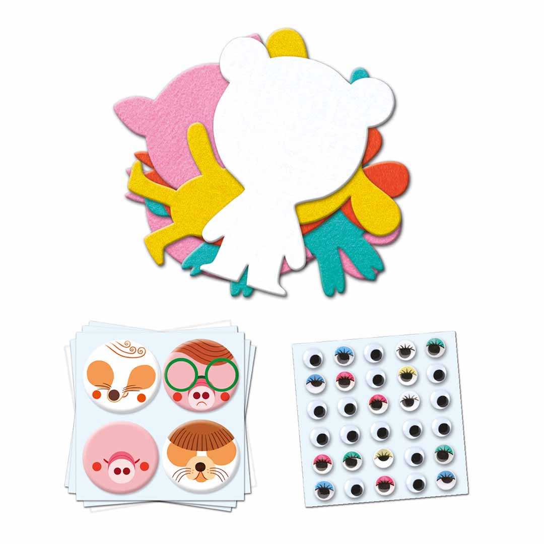 djeco knutselset creëren met stickers - dieren | DJ09050 | 2