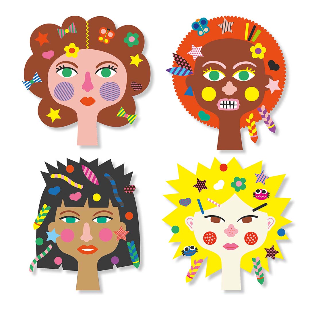 djeco knutselset creëren met stickers - kapper | DJ09045 | 1