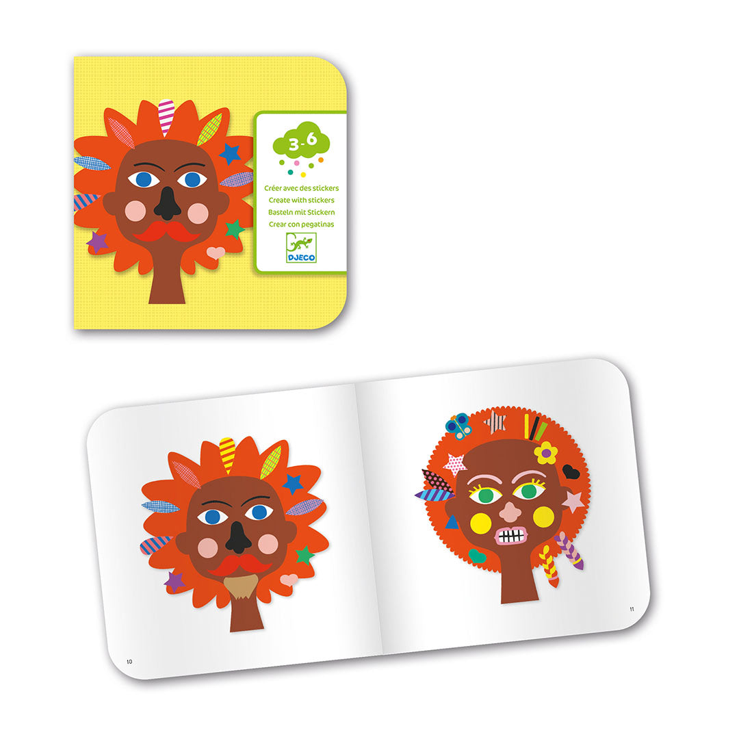 djeco knutselset creëren met stickers - kapper | DJ09045 | 3