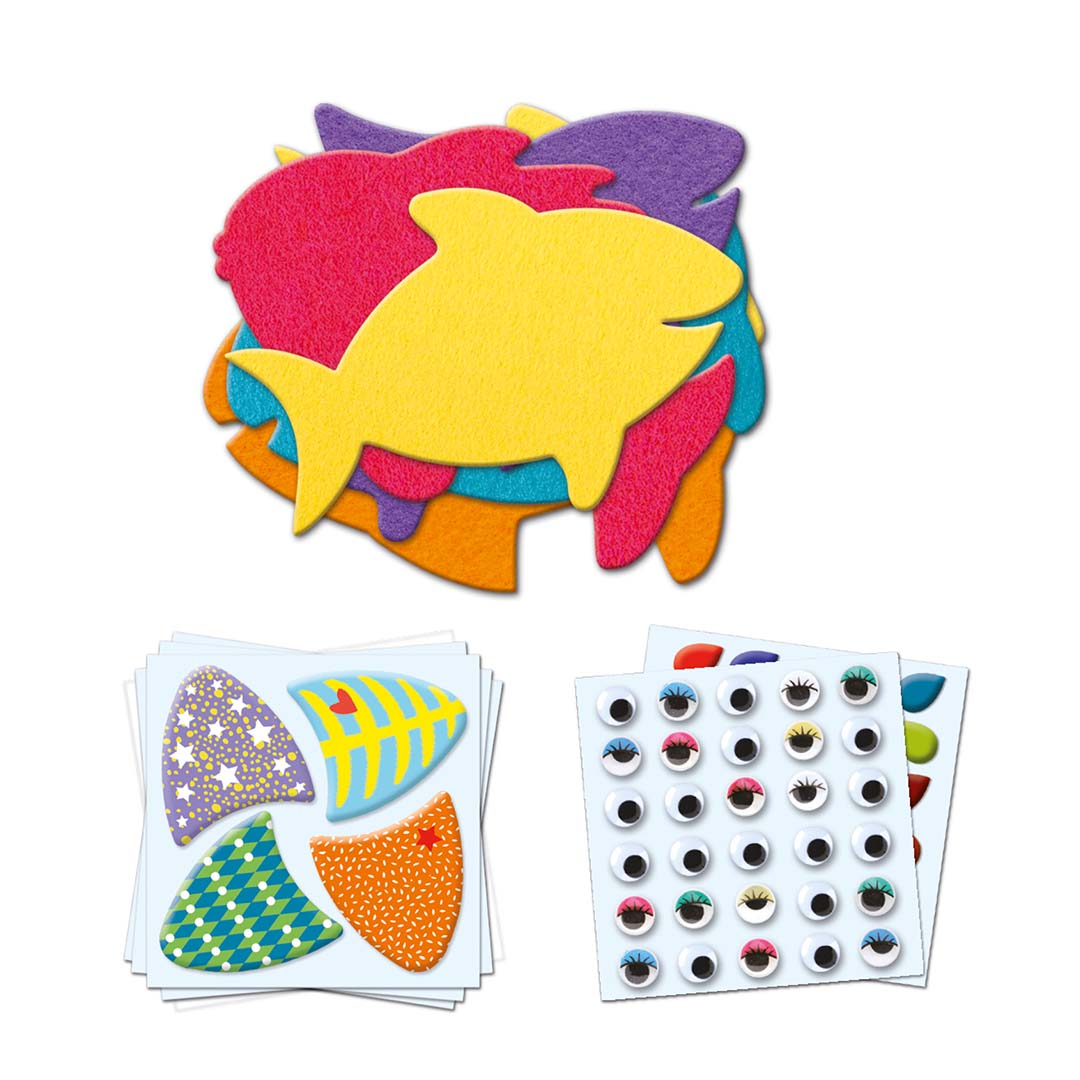 djeco knutselset creëren met stickers - vissen | DJ09052 | 1