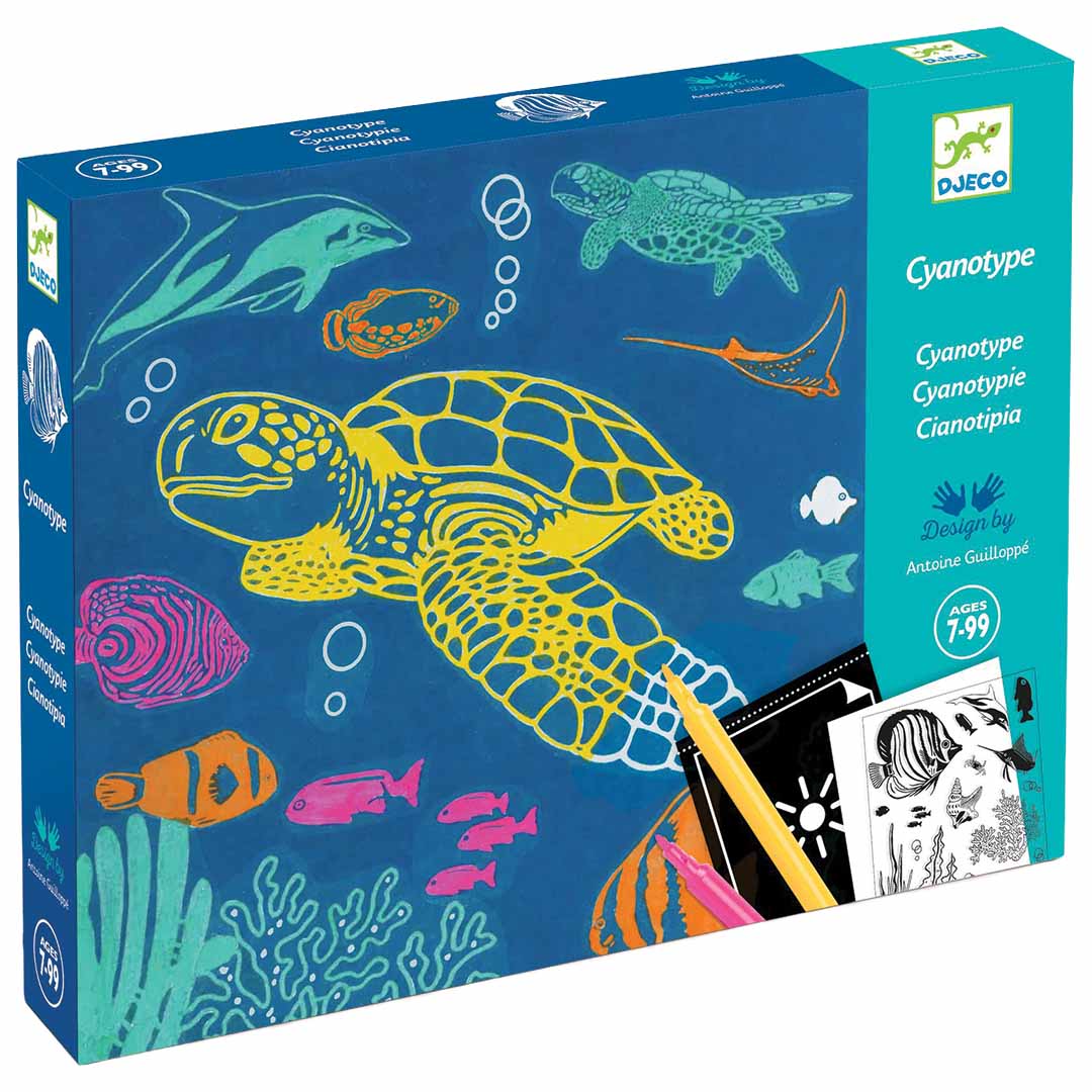 djeco coffret créatif cyanotype ultramarine