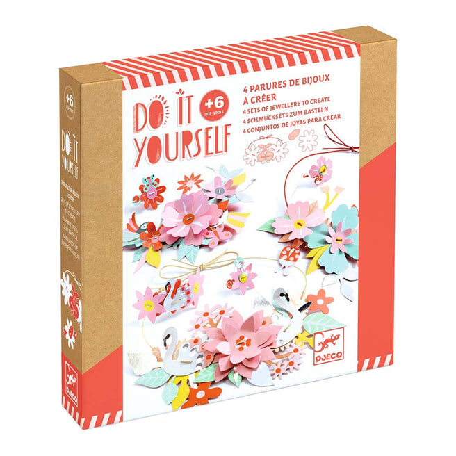 djeco knutselset diy - bloemen sieraden - colourful fun | DJ07957 | 0