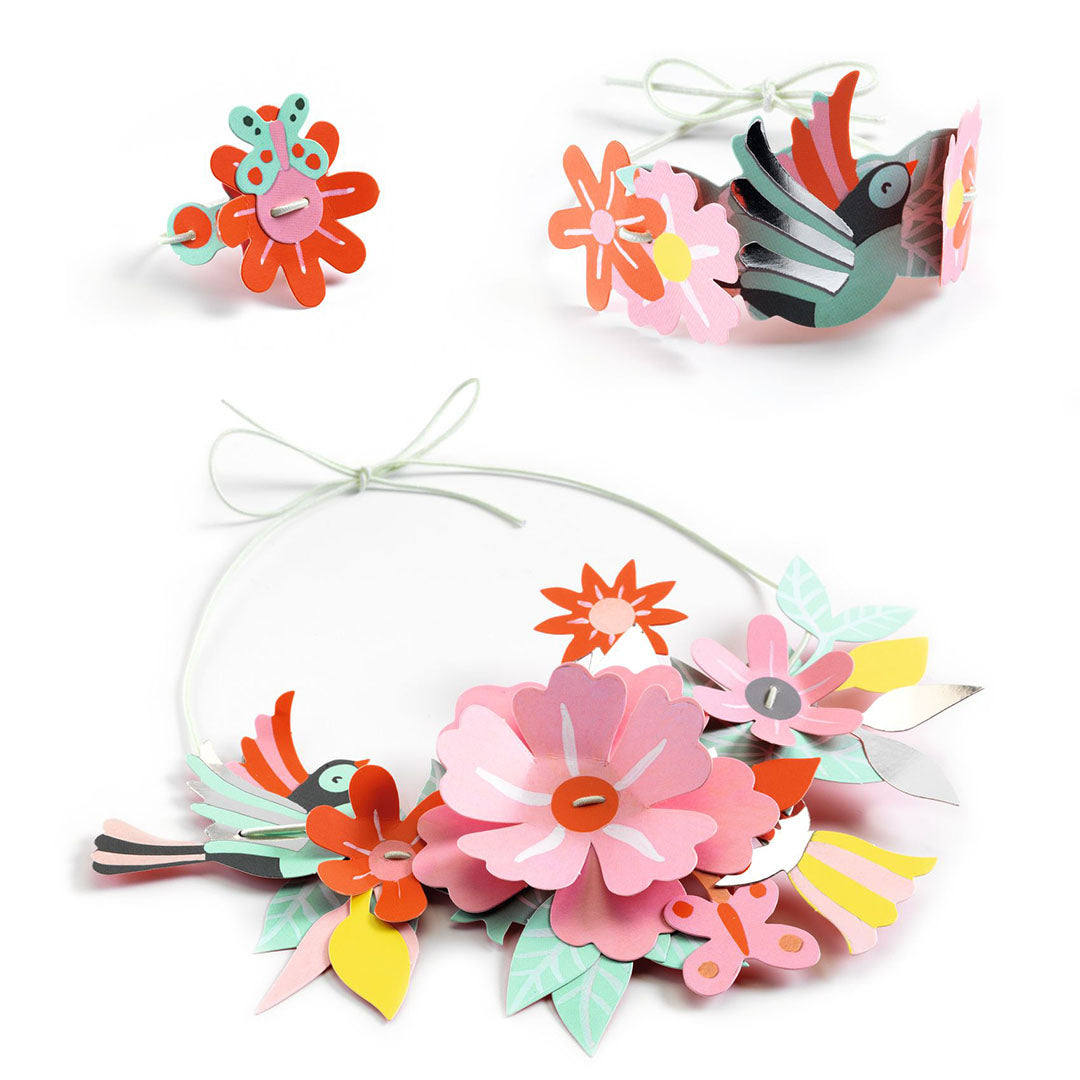 djeco knutselset diy - bloemen sieraden - colourful fun | DJ07957 | 1