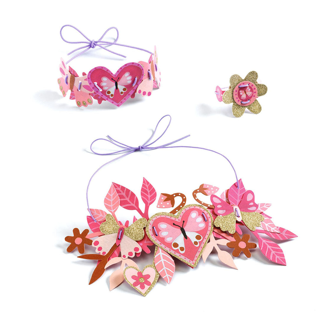 djeco coffret créatif diy - bijoux fleurs - delicate medallions