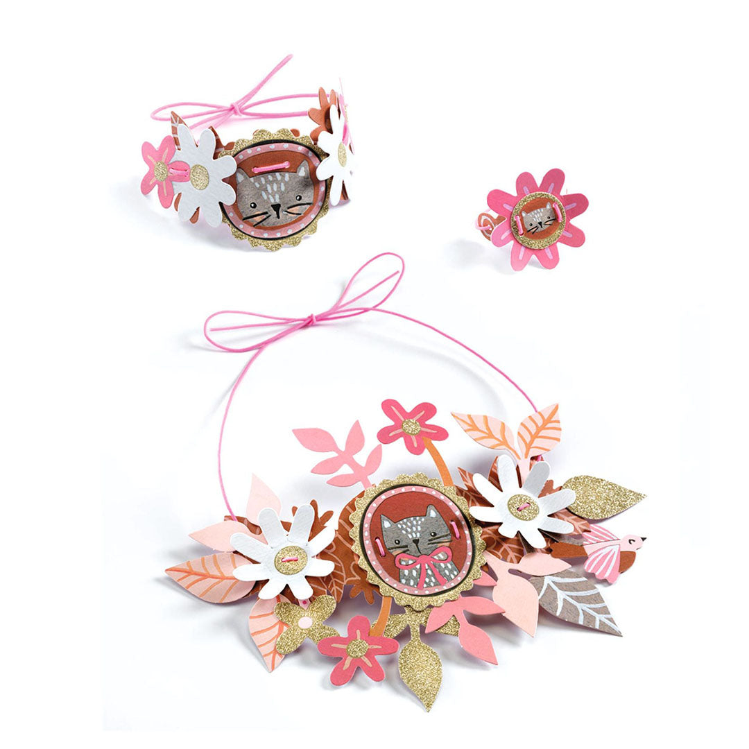 djeco coffret créatif diy - bijoux fleurs - delicate medallions