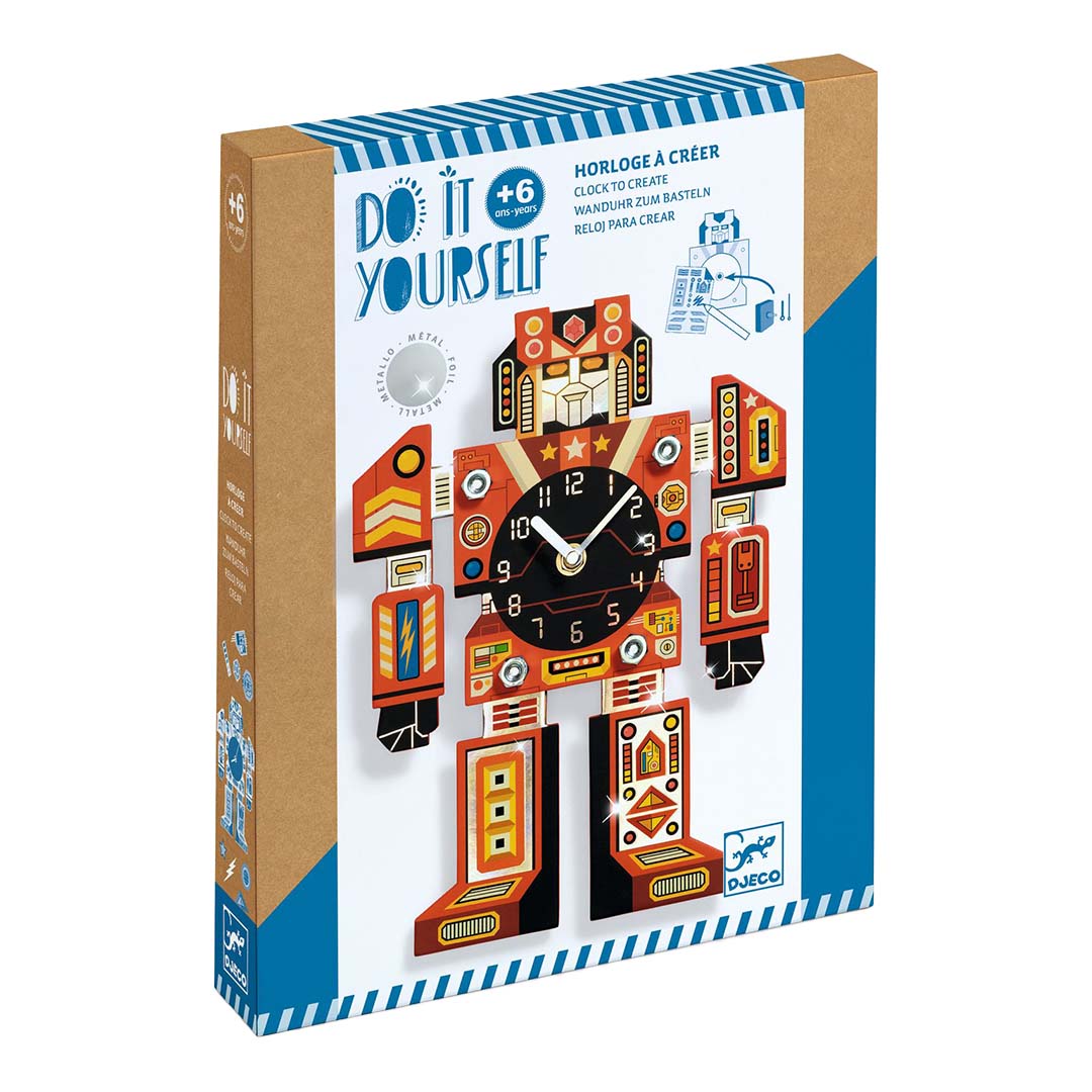 djeco coffret créatif diy - horloge robotime