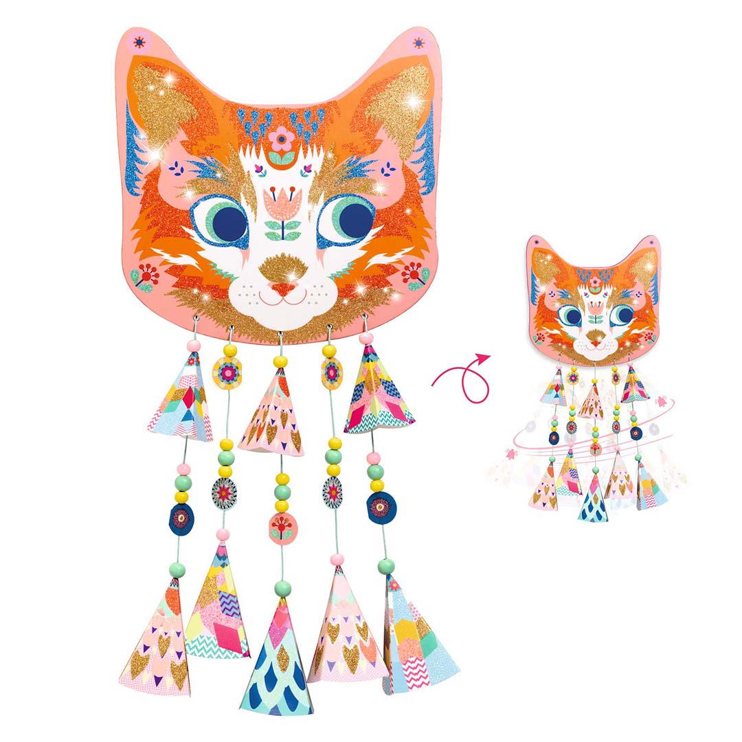 djeco knutselset diy - windgong - poes