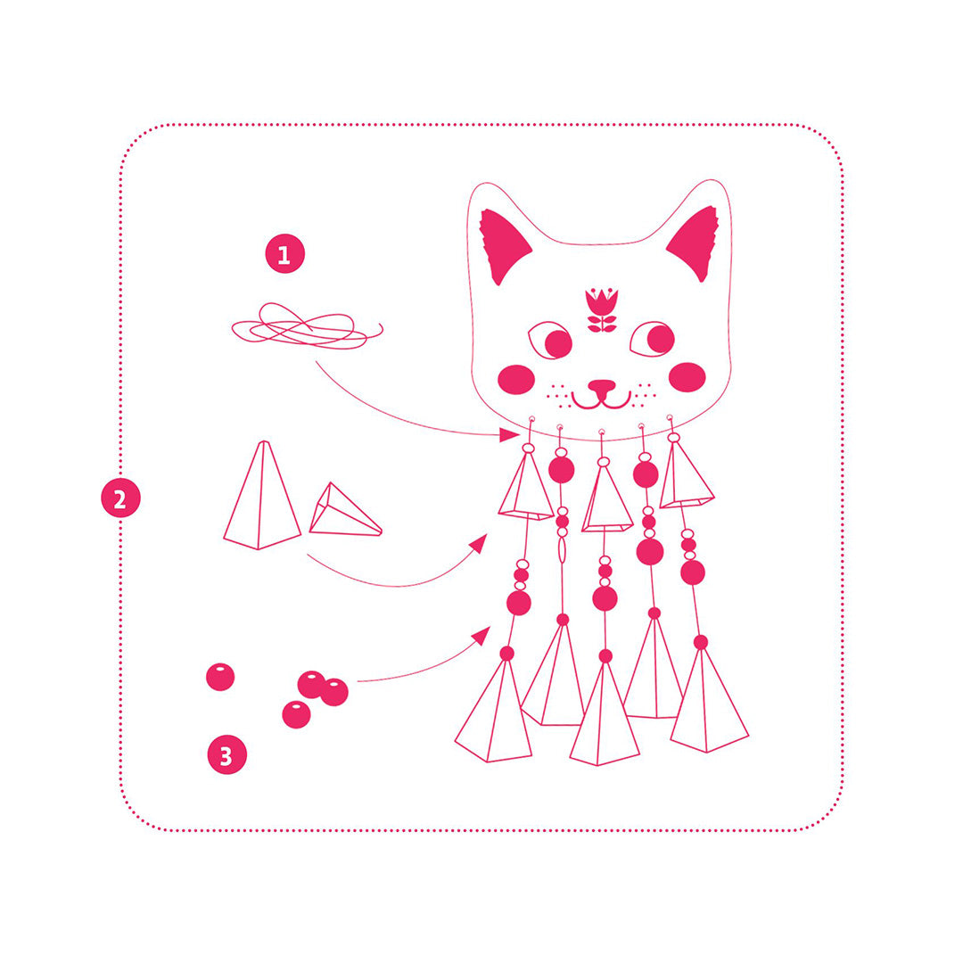 djeco knutselset diy - windgong - poes