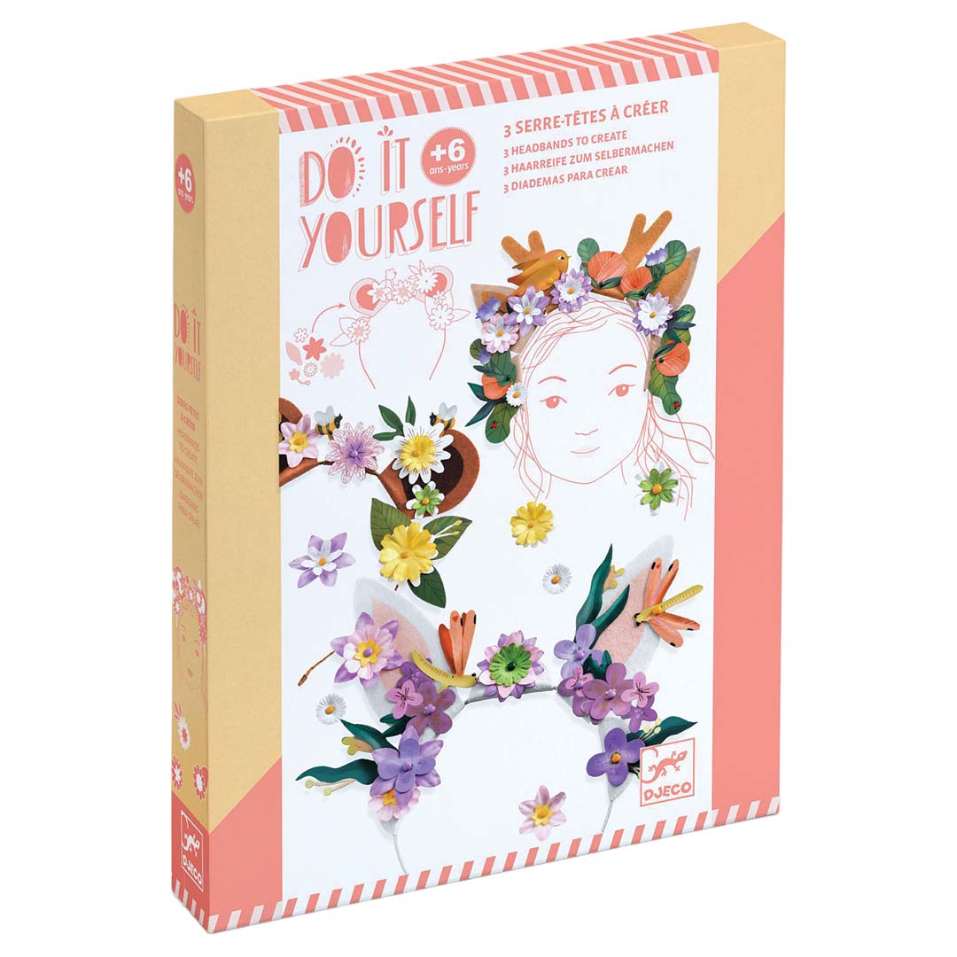 djeco coffret créatif diy diadème - flower friends