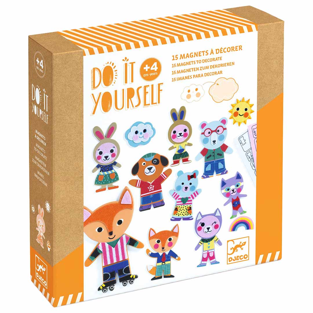 djeco coffret créatif diy fabriquer des aimants - 15 pcs
