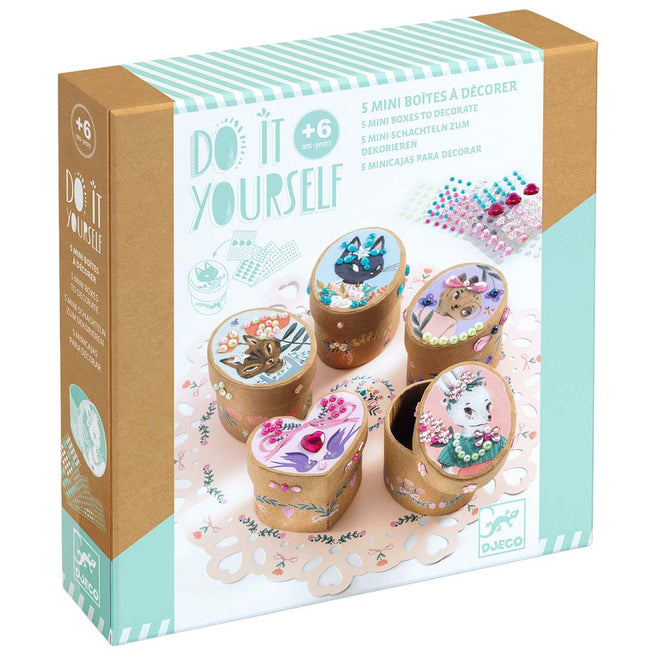 djeco coffret créatif diy boîtes de rangement - adorables - 5 pcs