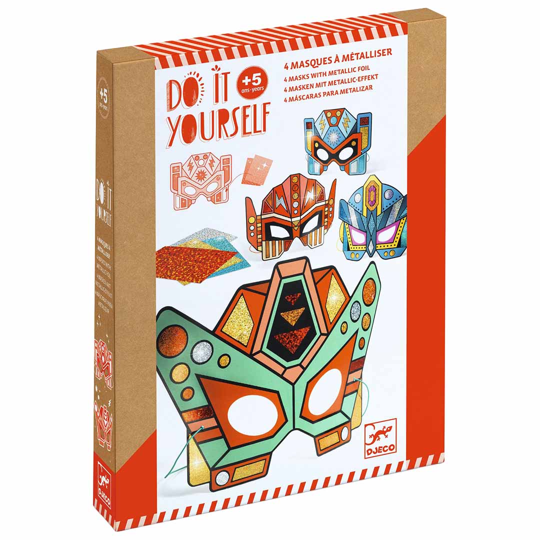 djeco coffret créatif diy masques de robots