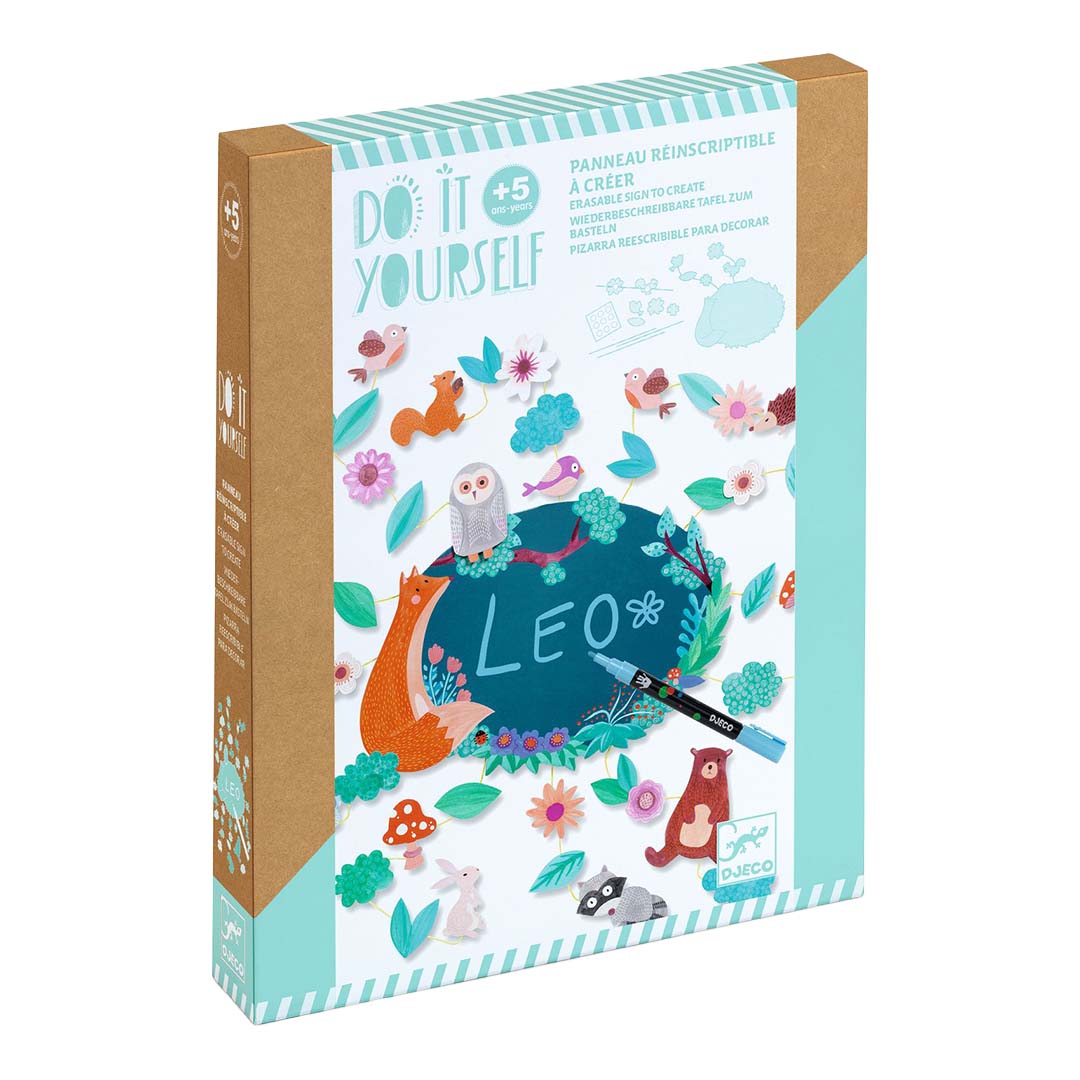 djeco coffret créatif diy tableau effaçable - forêt