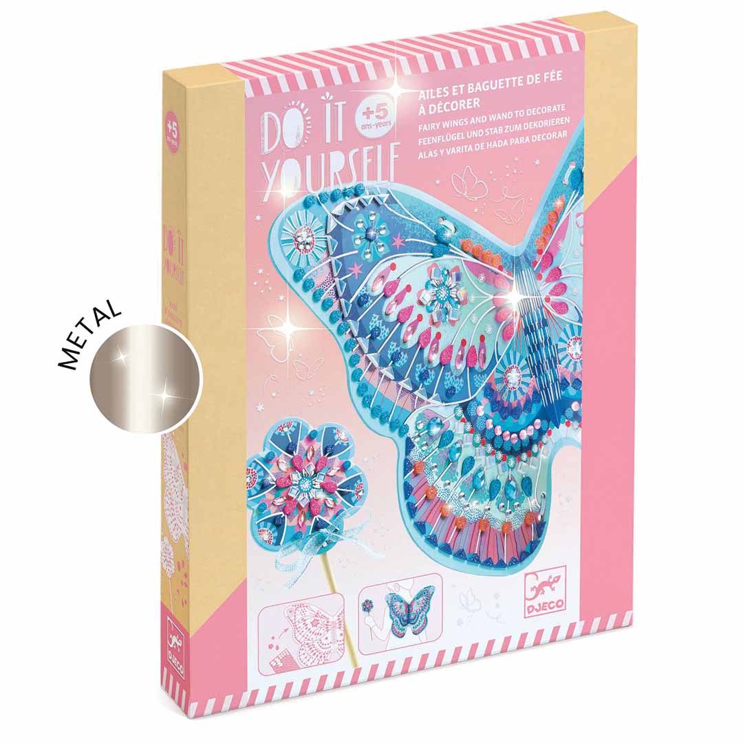 djeco coffret créatif diy ailes et baguette magique - like a fairy