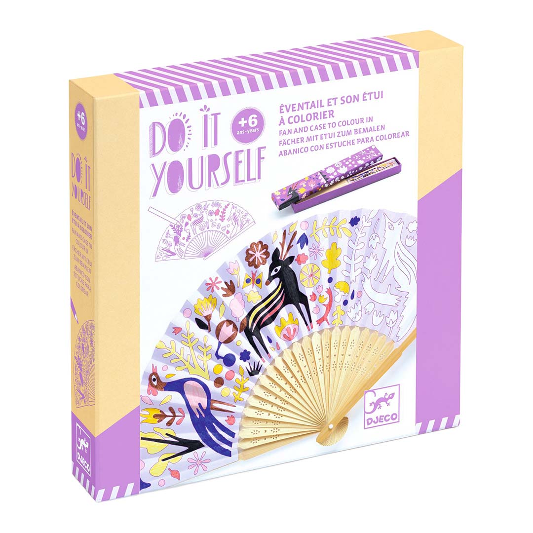 djeco coffret créatif diy éventail - animaux de la forêt