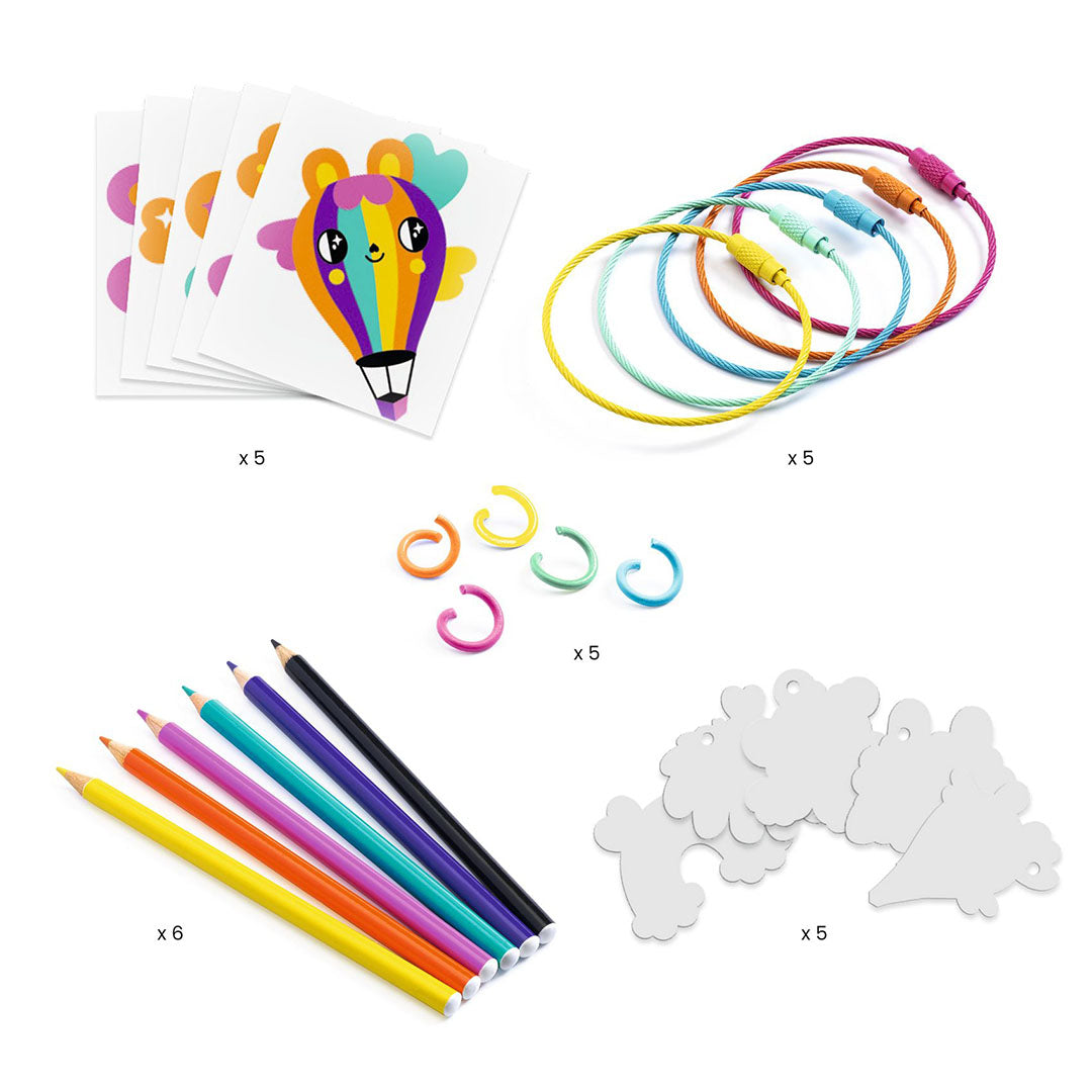 djeco knutselset krimpie dinkie sleutelhangers - kawaii | DJ09487 | 3