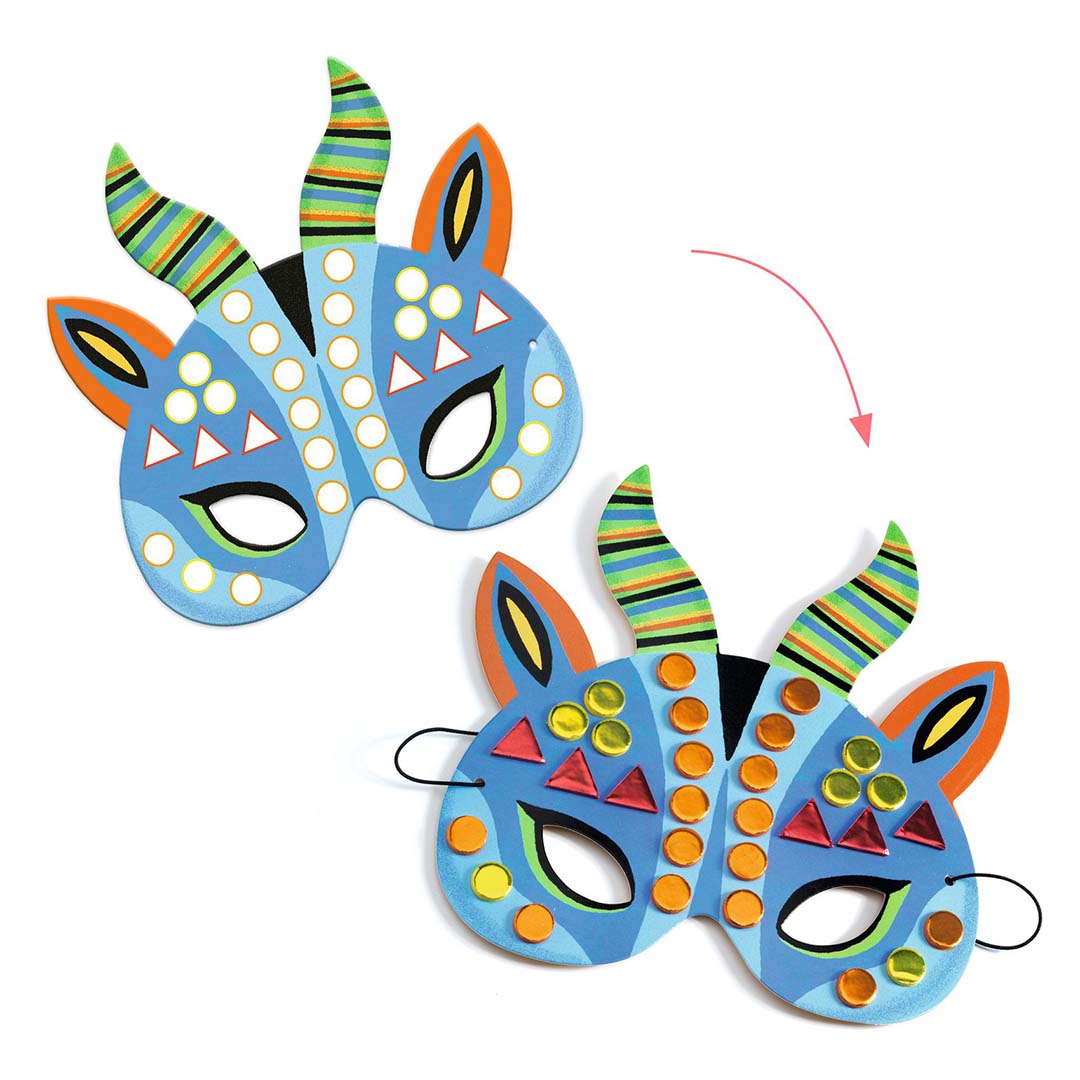 djeco knutselset maskers versieren - jungle | DJ07900 | 2