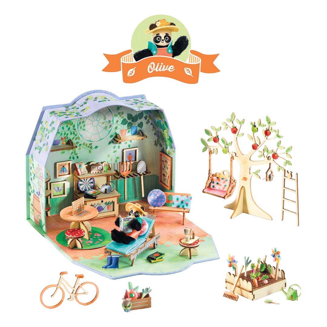djeco coffret créatif mi house - olive