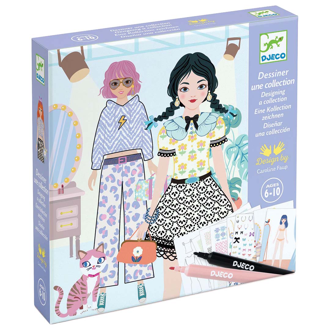 djeco coffret créatif création de mode - design a collection - trendy