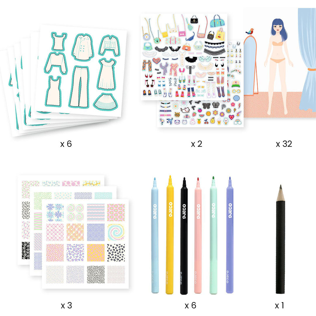 djeco knutselset mode ontwerp - design a collection - trendy | DJ09848 | 2