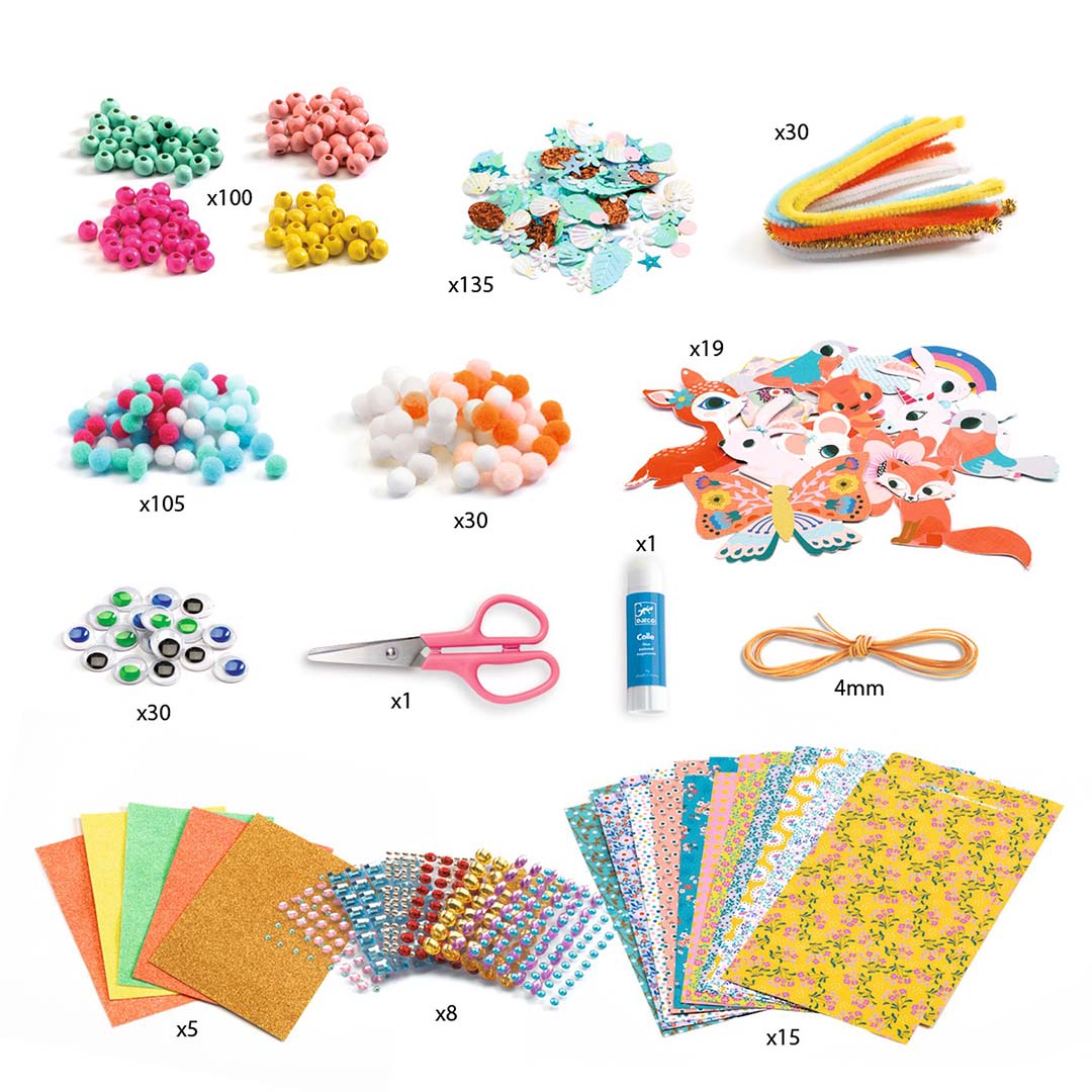 djeco knutselset pompoms en kralen | DJ09015 | 3